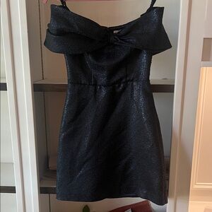Black Off-Shoulder Mini Dress